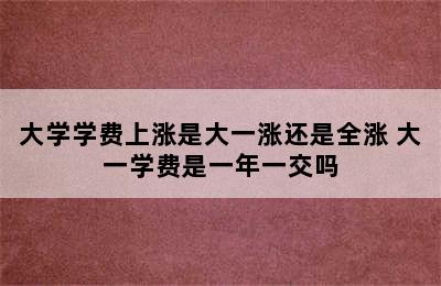 大学学费上涨是大一涨还是全涨 大一学费是一年一交吗